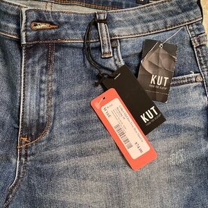 KUT mid rise fray hem shorts